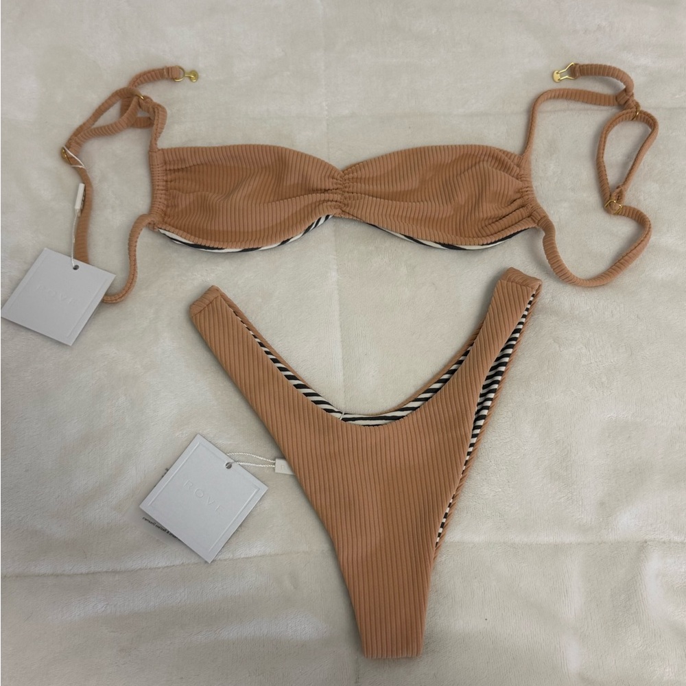 Ribbed Tan Bikini Set